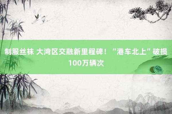 制服丝袜 大湾区交融新里程碑！“港车北上”破损100万辆次