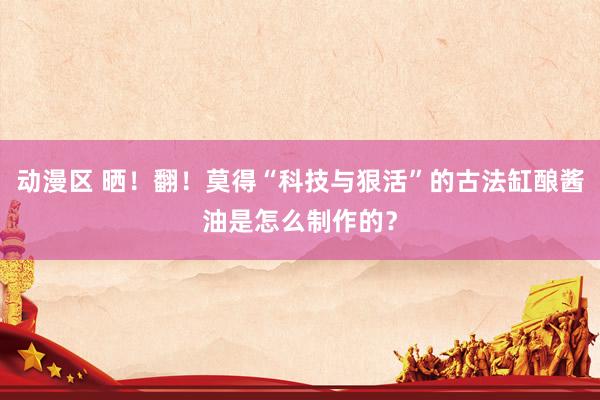动漫区 晒！翻！莫得“科技与狠活”的古法缸酿酱油是怎么制作的？
