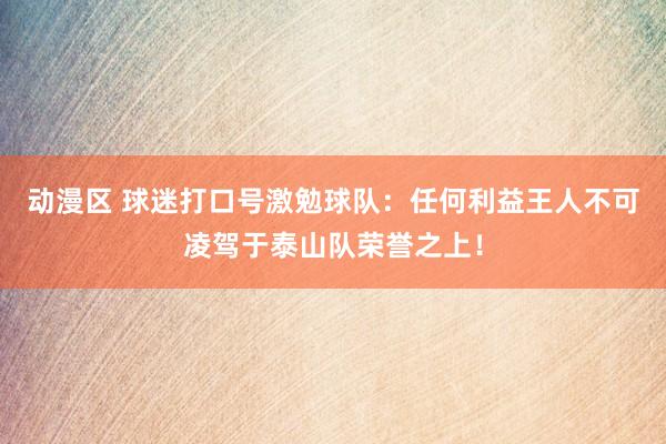 动漫区 球迷打口号激勉球队：任何利益王人不可凌驾于泰山队荣誉之上！