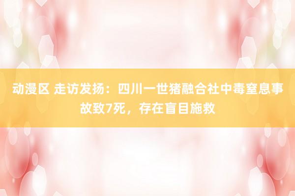 动漫区 走访发扬：四川一世猪融合社中毒窒息事故致7死，存在盲目施救