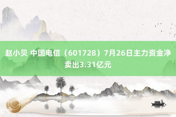 赵小贝 中国电信（601728）7月26日主力资金净卖出3.31亿元
