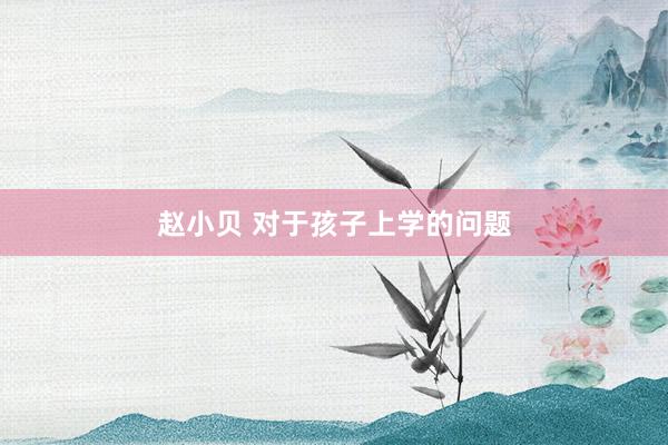 赵小贝 对于孩子上学的问题