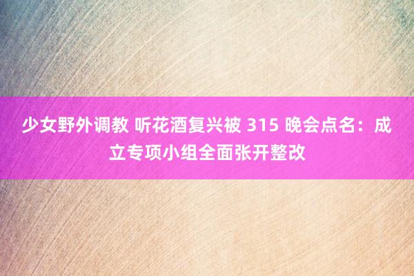 少女野外调教 听花酒复兴被 315 晚会点名：成立专项小组全面张开整改