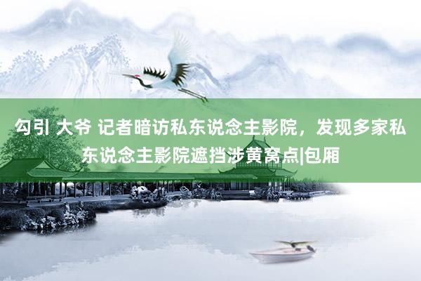 勾引 大爷 记者暗访私东说念主影院，发现多家私东说念主影院遮挡涉黄窝点|包厢