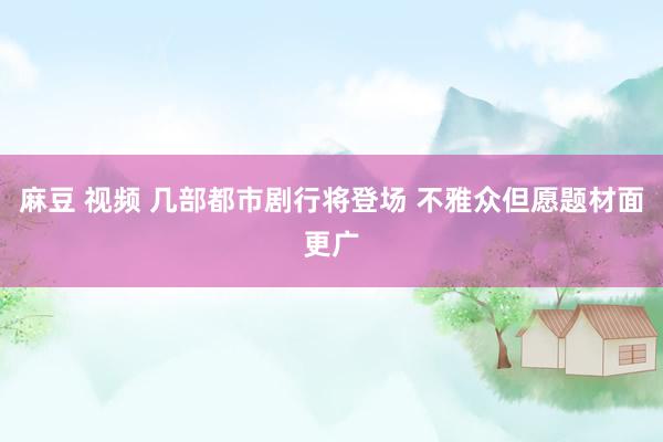 麻豆 视频 几部都市剧行将登场 不雅众但愿题材面更广