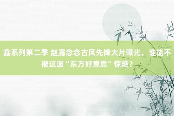鑫系列第二季 赵露念念古风先锋大片曝光，谁能不被这波“东方好意思”惊艳？